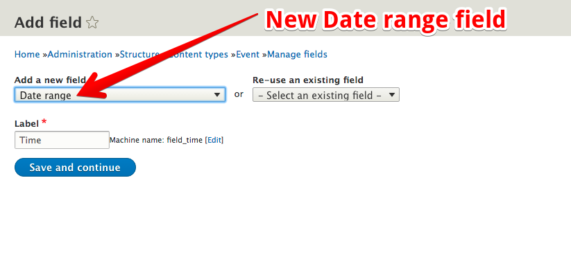 Date range configuration