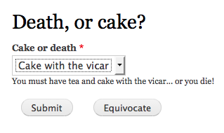 Death or Cake? form