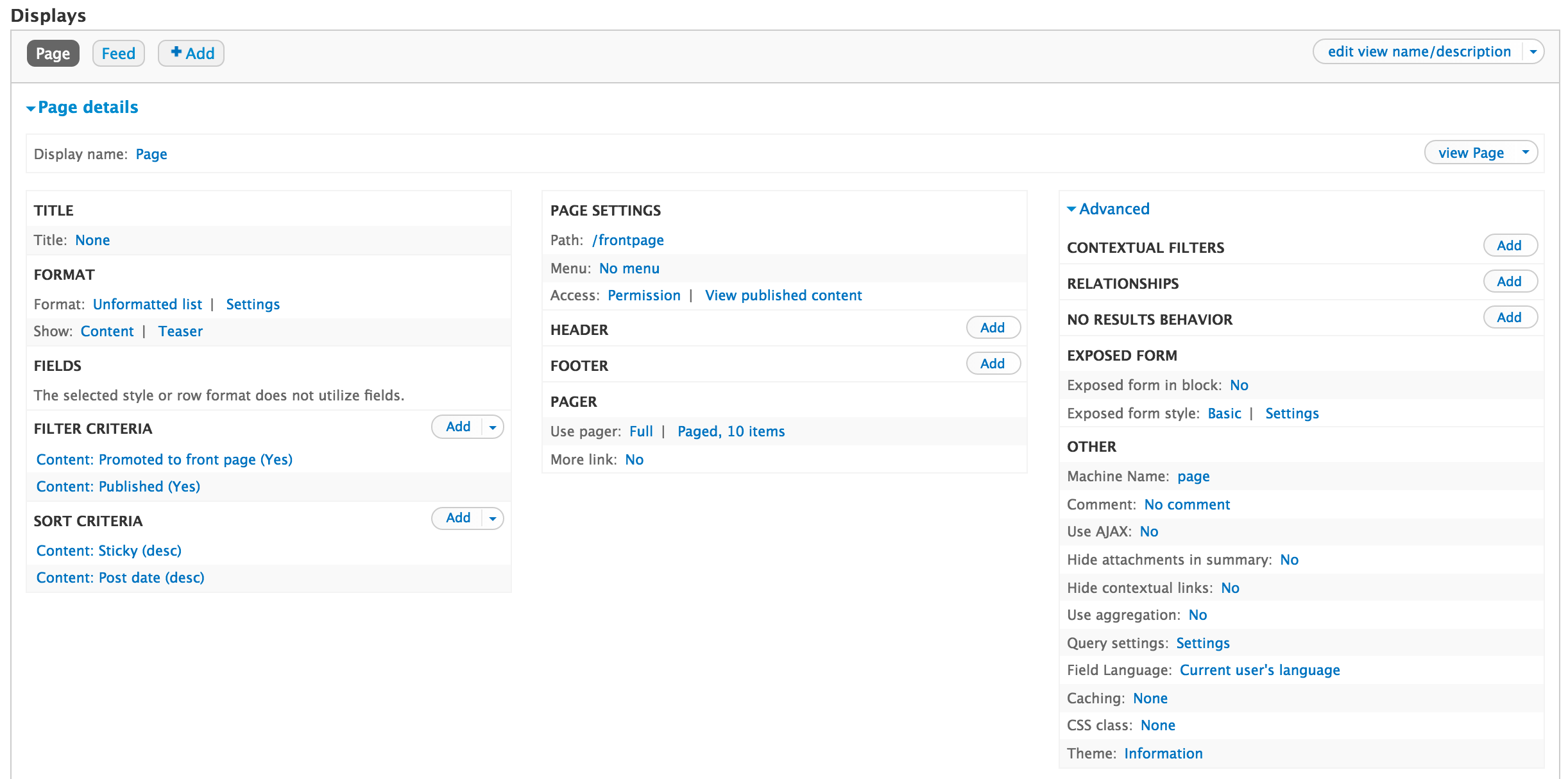 Drupal 7 Views interface