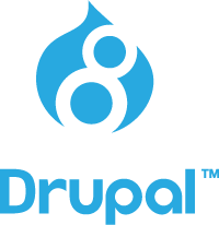 Drupal wordmark and D8 logo
