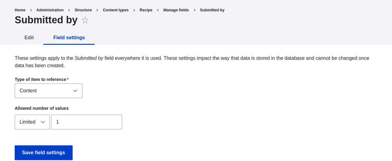 6.7. Adding a Reference Field | Drupal 8, Drupal 9, and Drupal 10