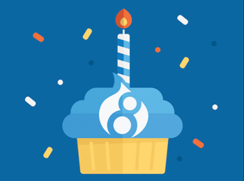 Drupal 8 birthday cupcake