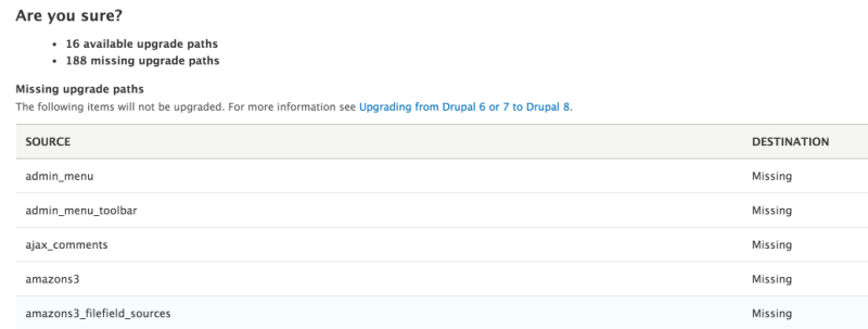 Missing migration paths