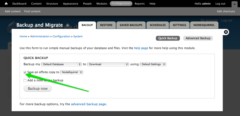 Backup configuration - Step 6