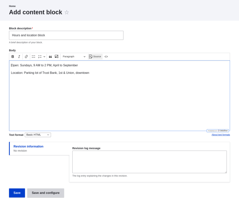 Add a content block