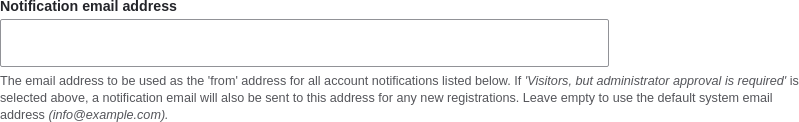 Notification email from address