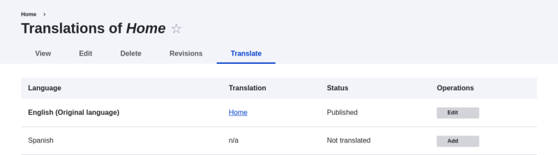 Adding a content translation