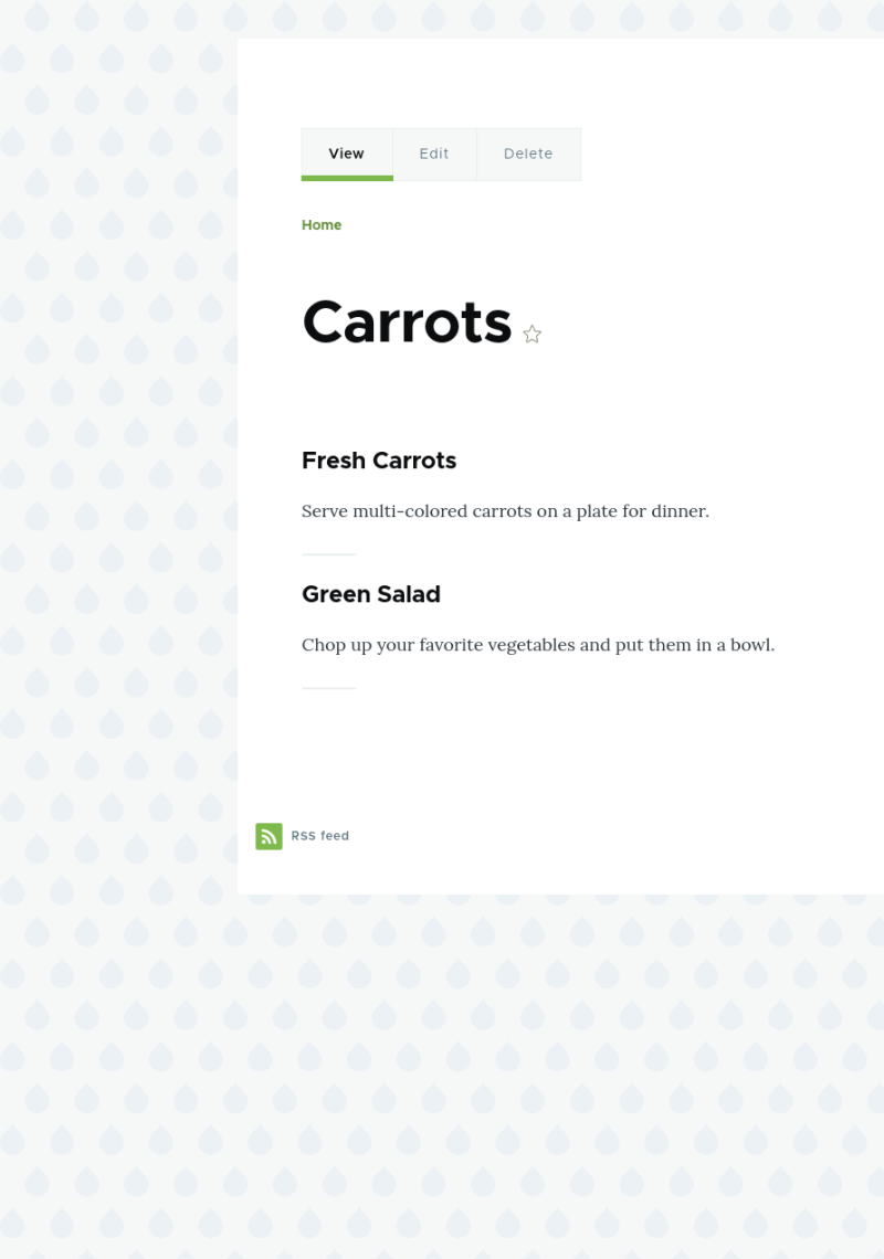 Taxonomy listing page - Carrots
